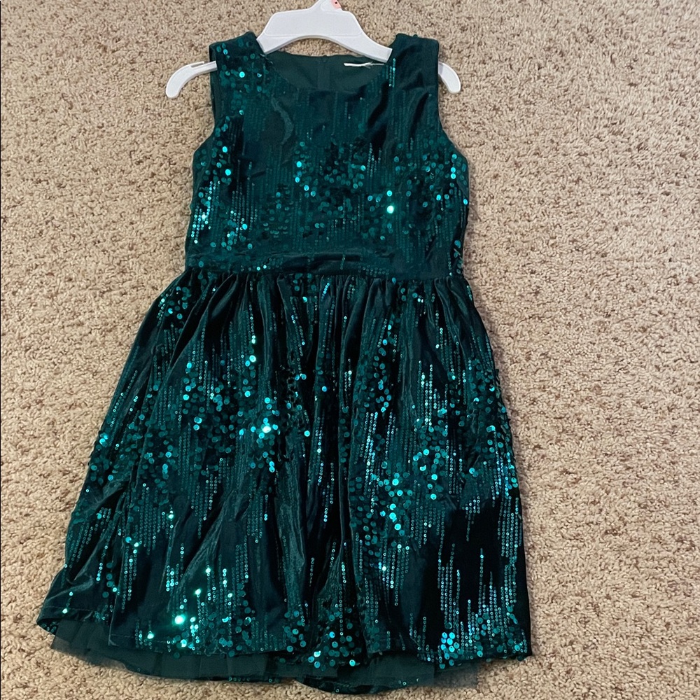 Rare Editions Girls Green Sequin Party Dress